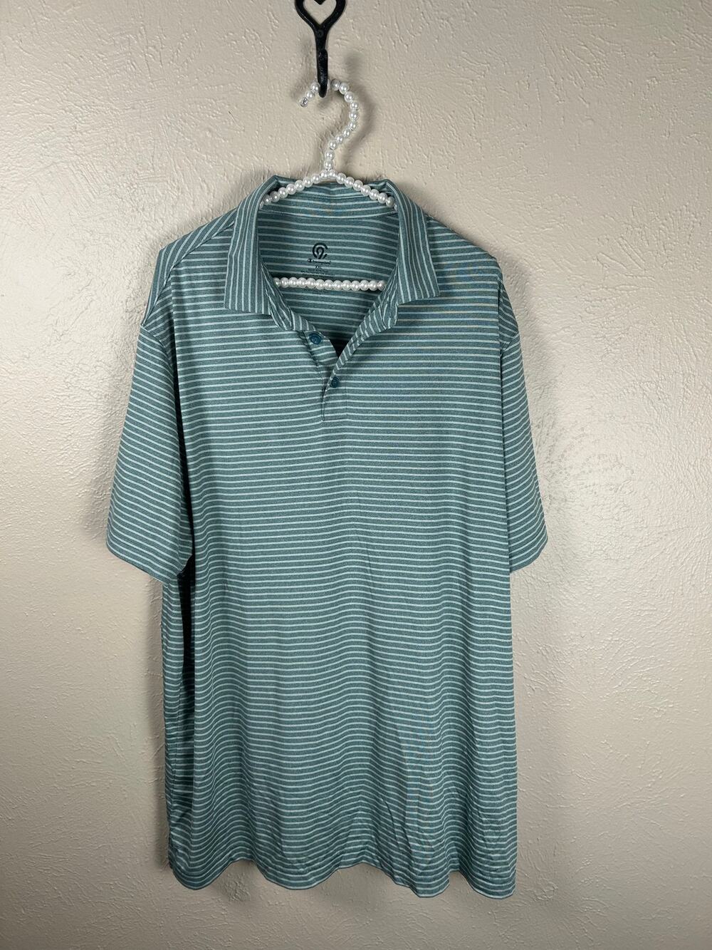 Champion Dri-Fit Polo Striped Shirt Men's Size XXL Athletic Sports Golf Outdoors
